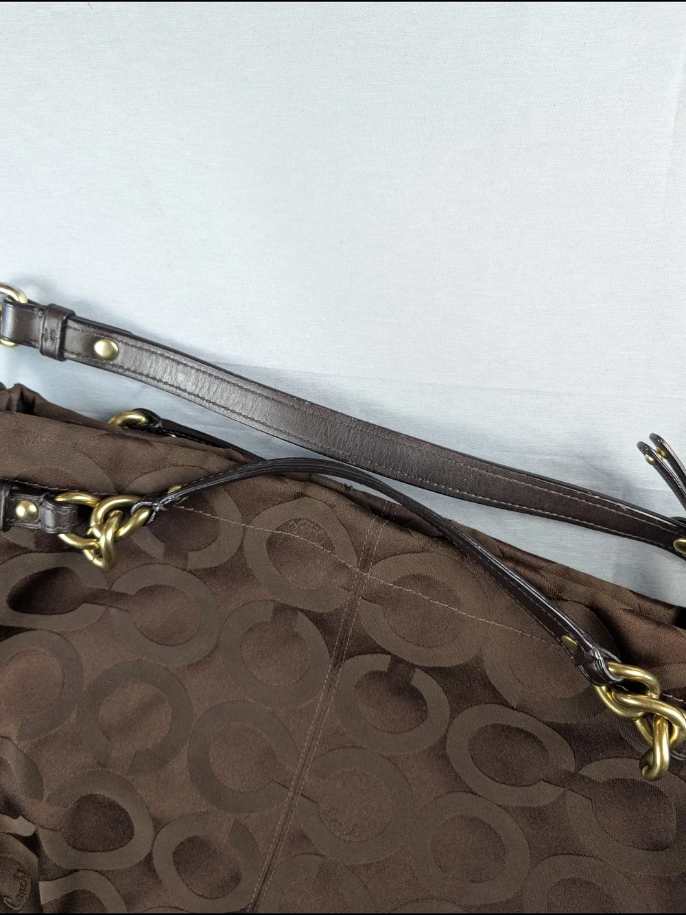 Coach Brooke 14146 Brown Canvas Leather Signature Hobo Y2K - Picture 6 of 7